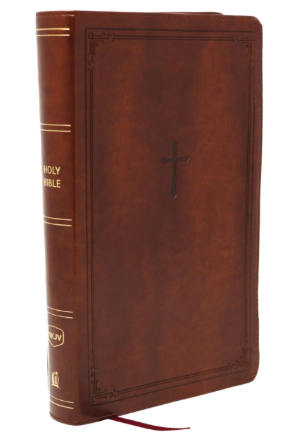 NKJV Giant Print End-of-Verse Reference Bible, Brown Leathersoft, Red Letter, Comfort Print