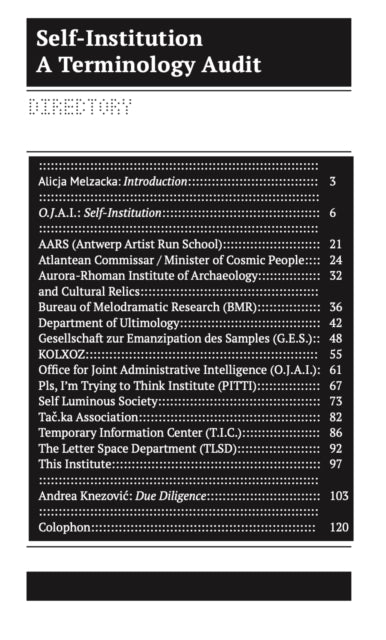 Self-Institutionalisation Reader