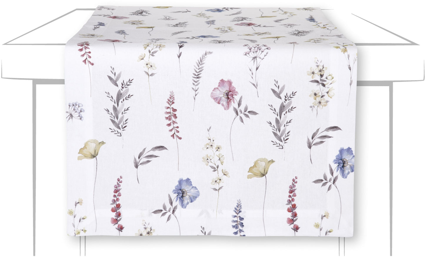 Prt tekač Softly Faded Blooms, 45x150 cm