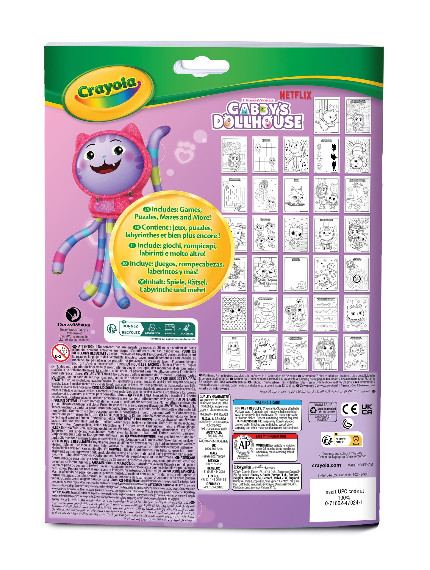 Pobarvanka z nalogami + flomastri Crayola, Gabby's Dollhouse