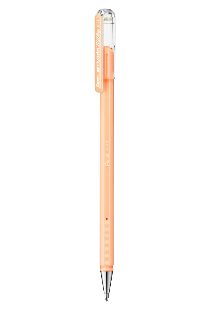 Roler Pentel K108-PF Hybrid Milky 0,8, p.oranžen