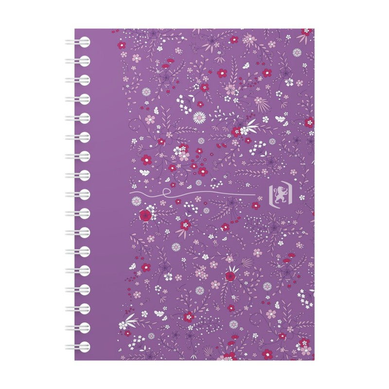Zvezek A5 s spiralo, Floral Soft Touch, črtani, 60-listni, sortirane barve