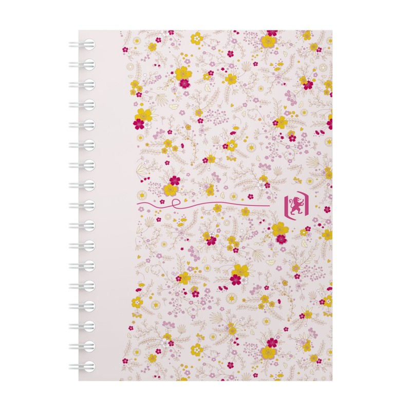 Zvezek B5 s spiralo, Floral Soft Touch, črtani, 60-listni, sortirane barve