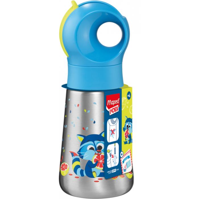 Kovinska steklenica za otroke Maped, Rakun, 350 ml