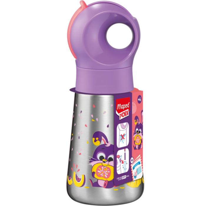Kovinska steklenica za otroke Maped, Zajček, 350 ml