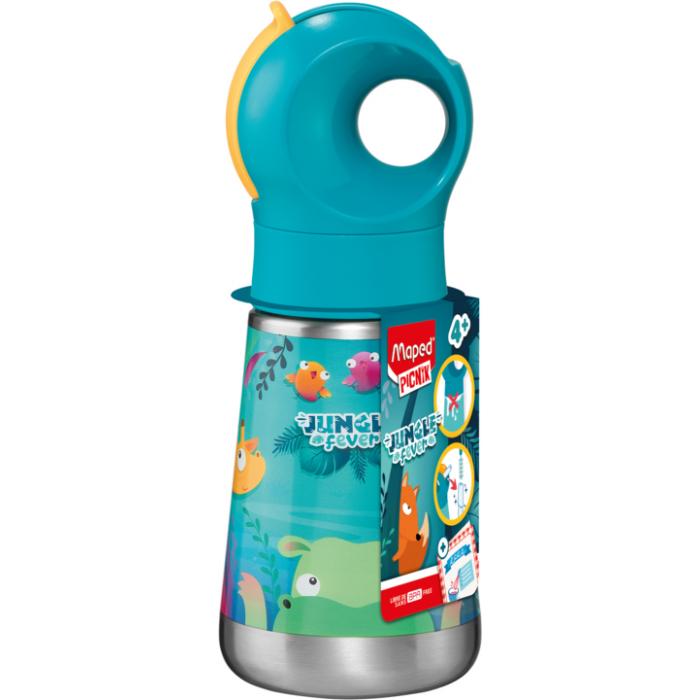 Kovinska steklenica za otroke Maped, Jungle, 350 ml
