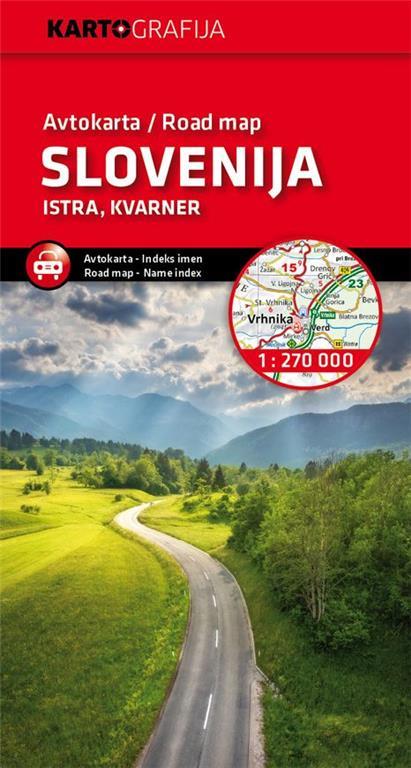 Slovenija, Istra in Kvarner, 1 : 270.000 (Avtokarta)
