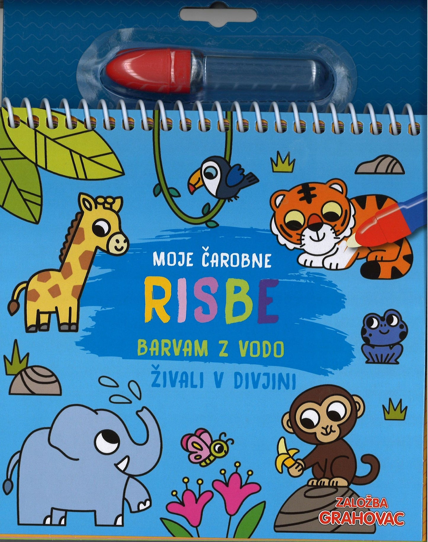 Moje čarobne risbe: Živali v divjini (barvam z vodo)