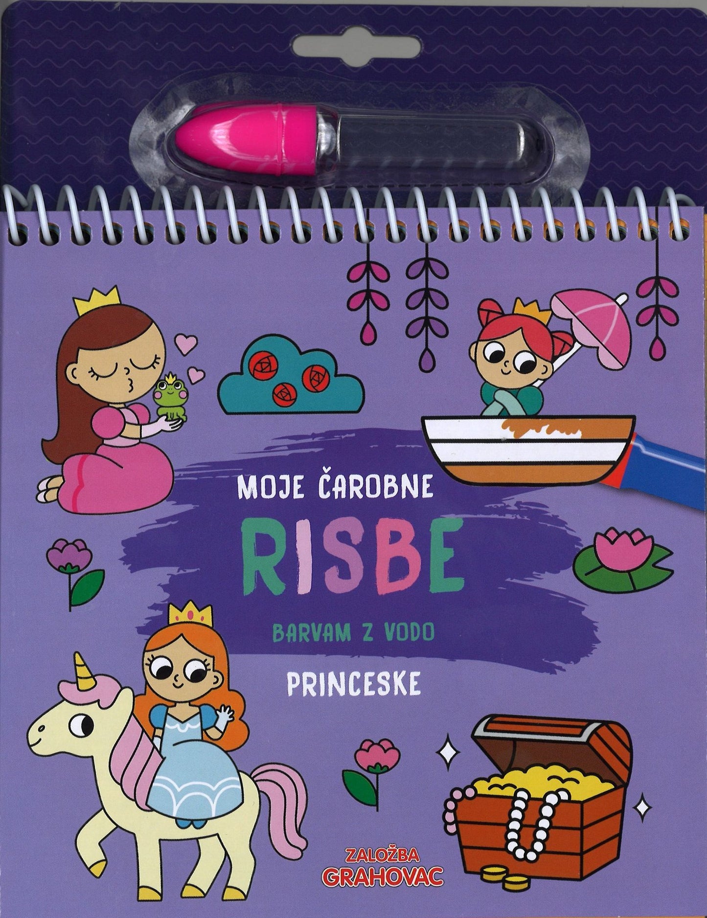Moje čarobne risbe: Princeske (barvam z vodo)
