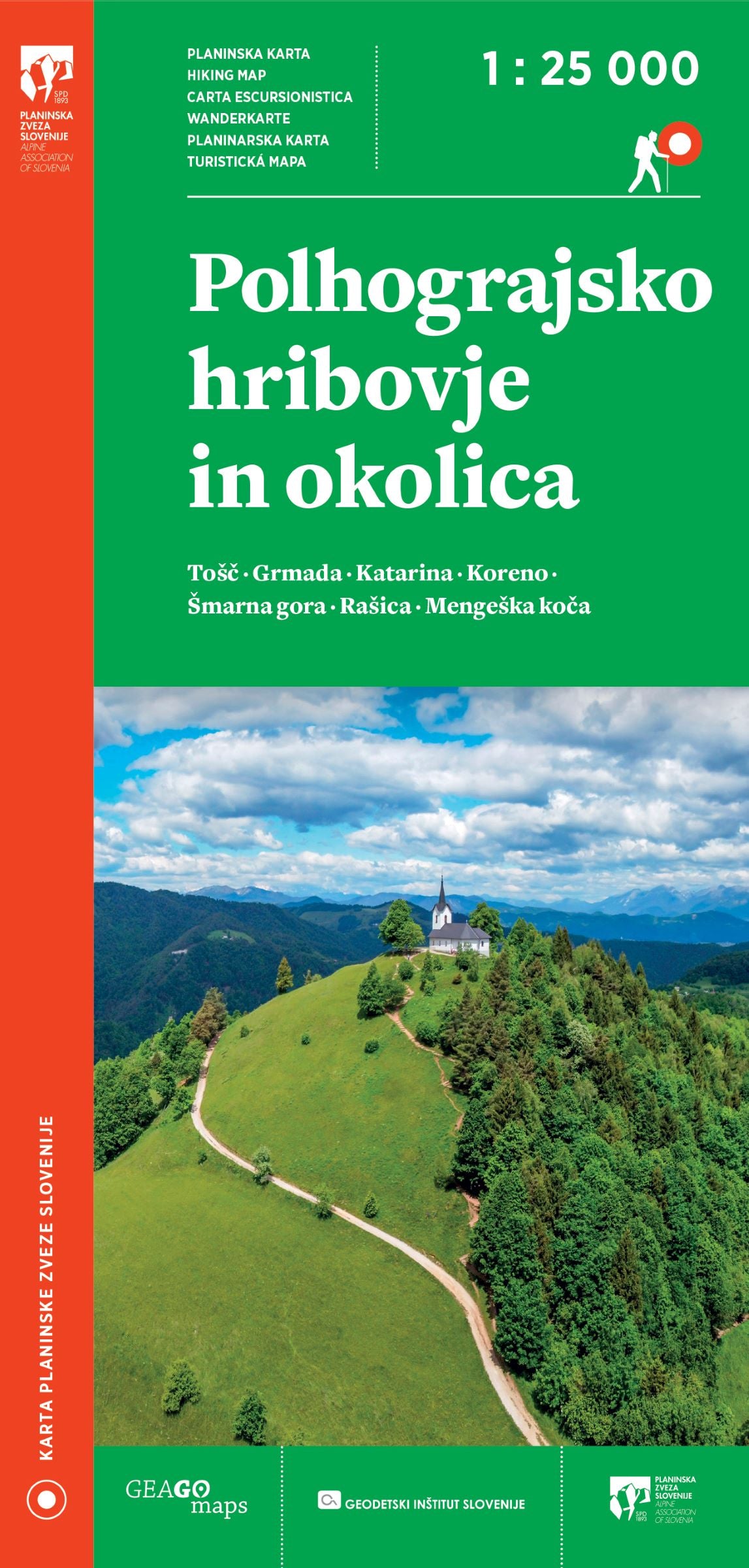 POLHOGRAJSKO HRIBOVJE IN OKOLICA - KARTA 1:25000