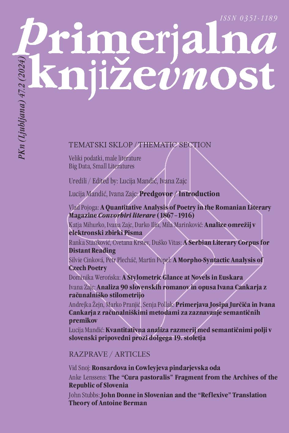 Revija PRIMERJALNA KNJIŽEVNOST, letnik 47, številka 2