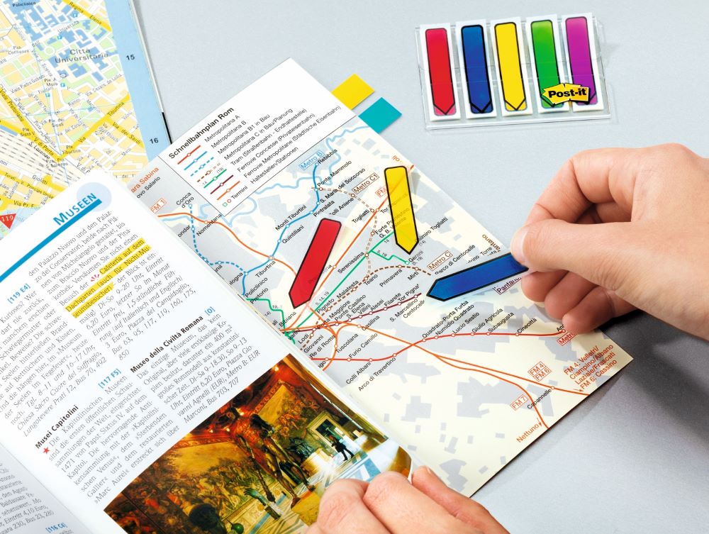 Označevalci 3M Post-it, puščice, neon barve