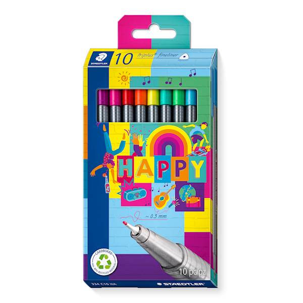 Liner Staedtler 334 C10 HA Triplus Happy, 10/1
