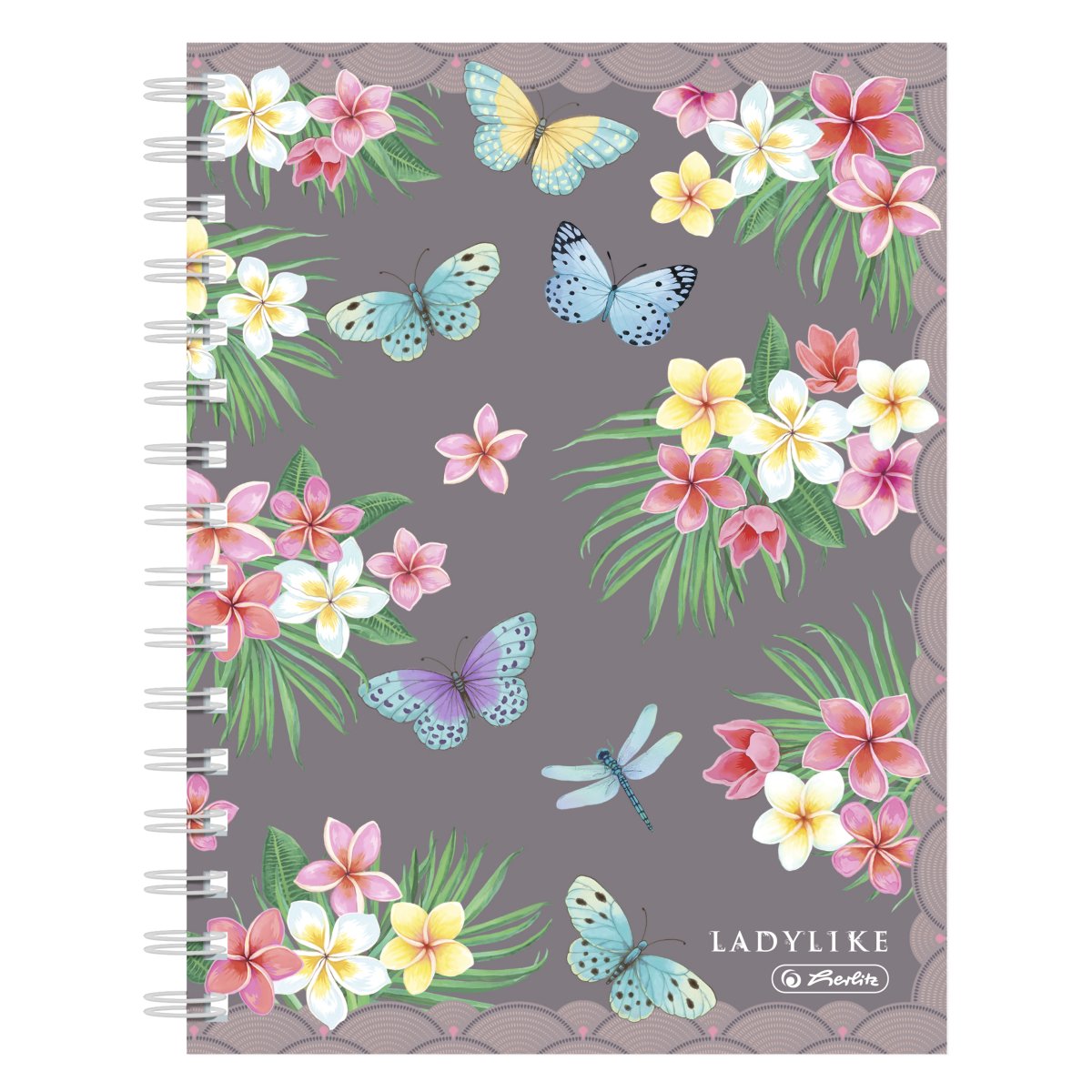 Blok A5 s spiralo Herlitz Ladylike Butterflies, karirasti, 100-listni