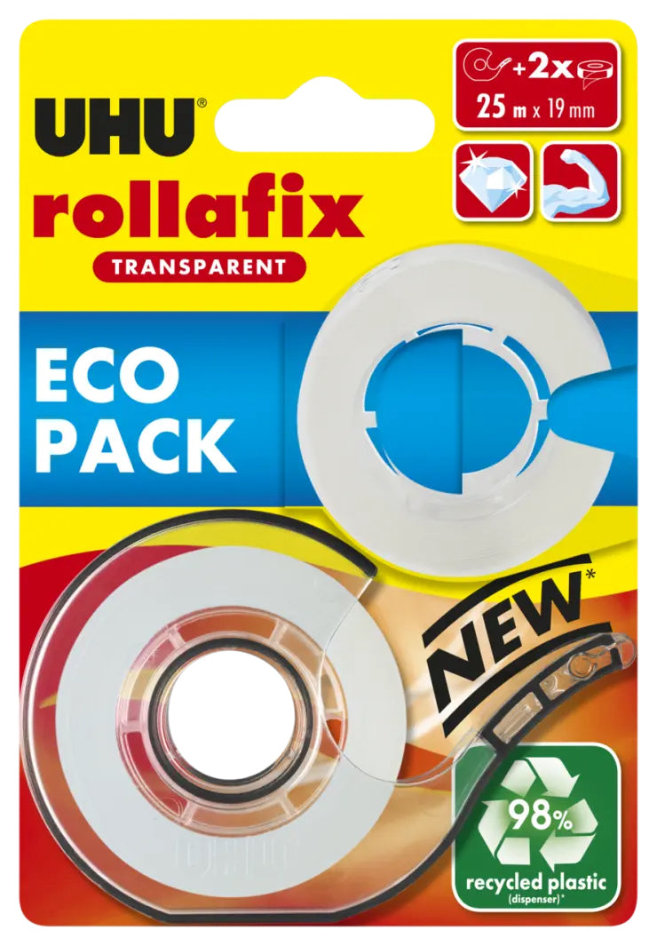 TRAK LEP.UHU ROLLAFIX 19X25M +25M TRANSPARENT