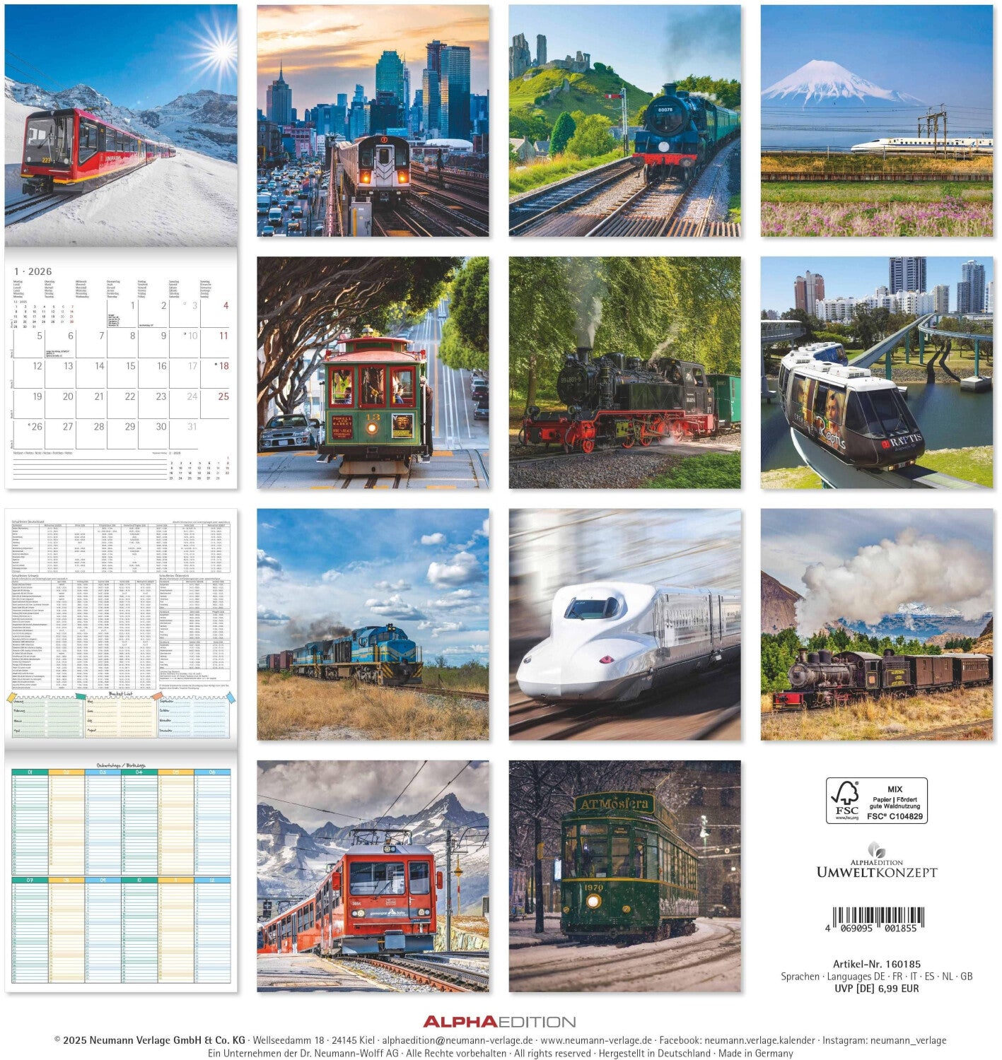 Koledar STEAM ENGINES 2026, 30x30 cm