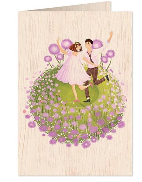 Voščilnica IN LOVE Wooden, lesena