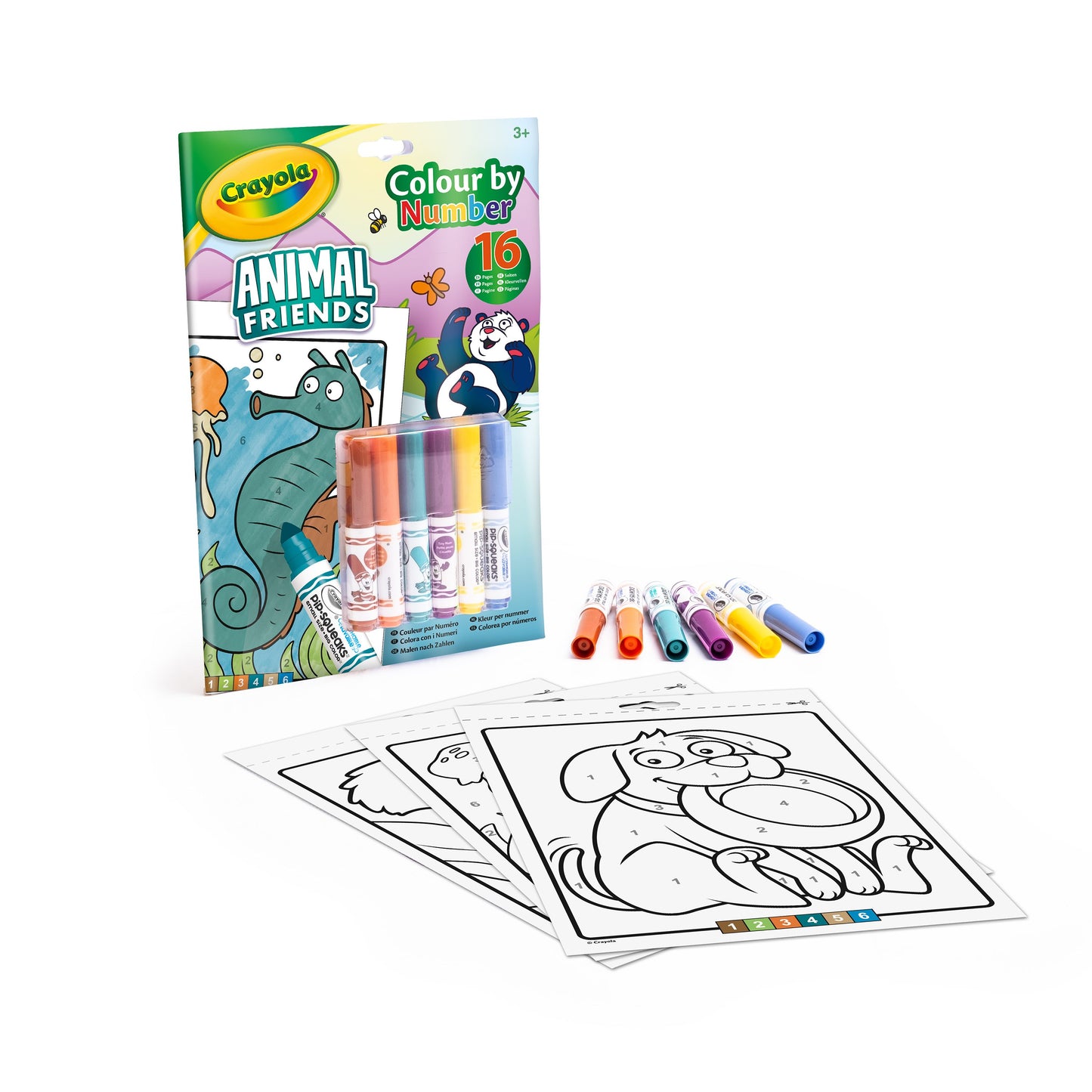 Pobarvanka + flomastri Crayola, Animal Friends