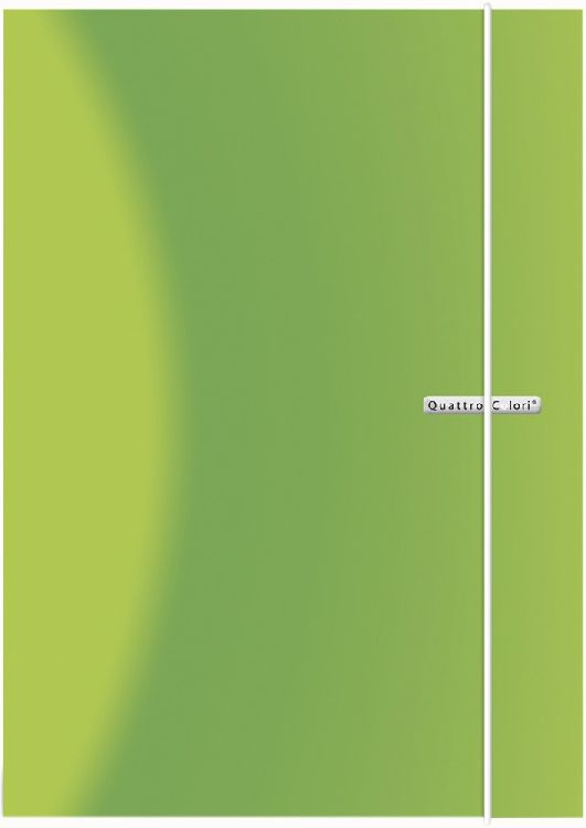 Mapa PP A4 z elastiko, Quattro Colori, SVETLO ZELENA