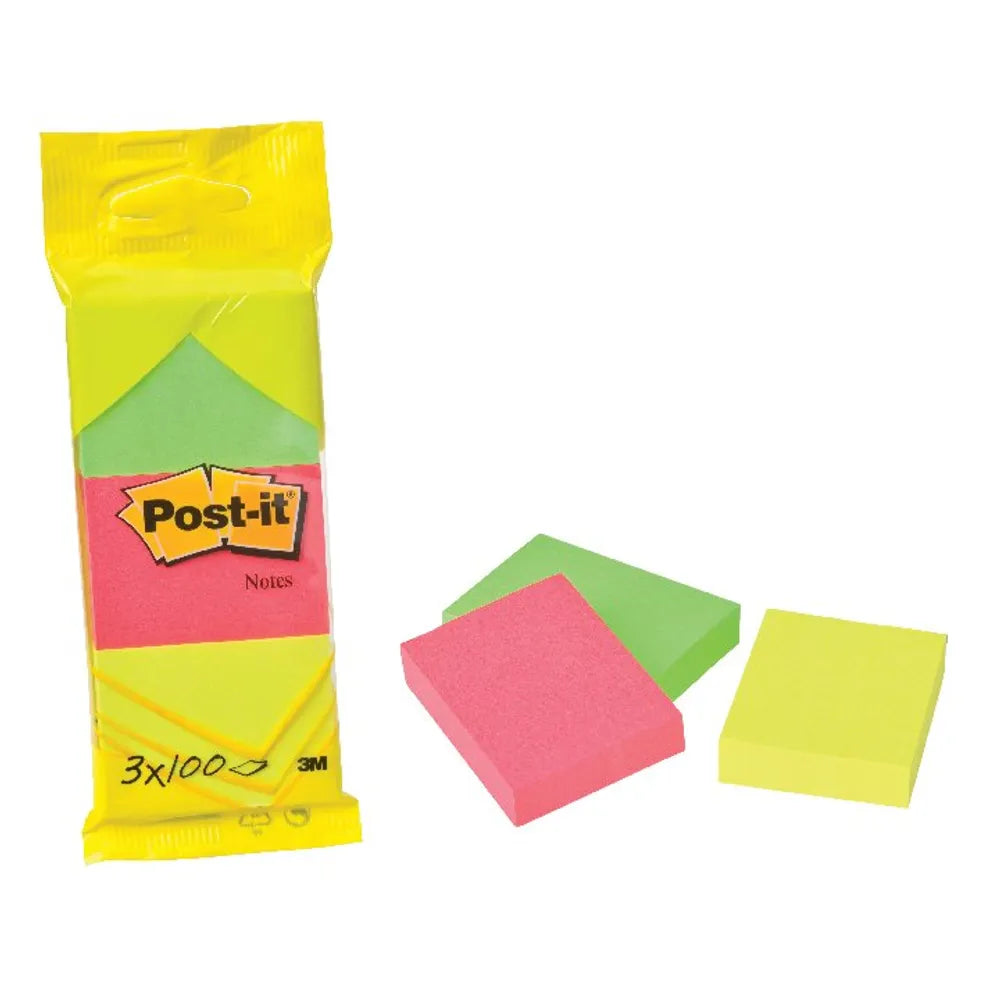 BLOK SAM.3M POST-IT 6812 51X38/100 3/1 N.NEON RANG