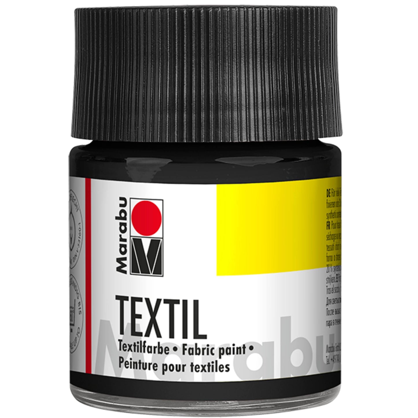 Barva za tekstil Marabu, črna 073, 50 ml