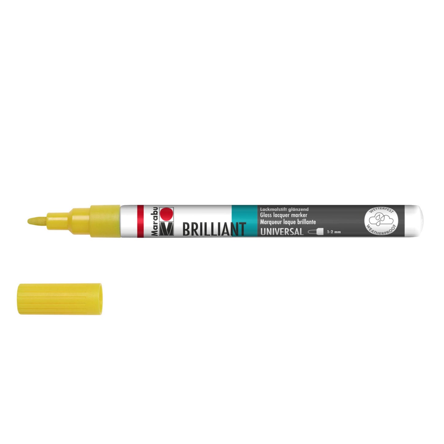 Marker Marabu Brilliant painter, sončno rumena 220, 1-2 mm