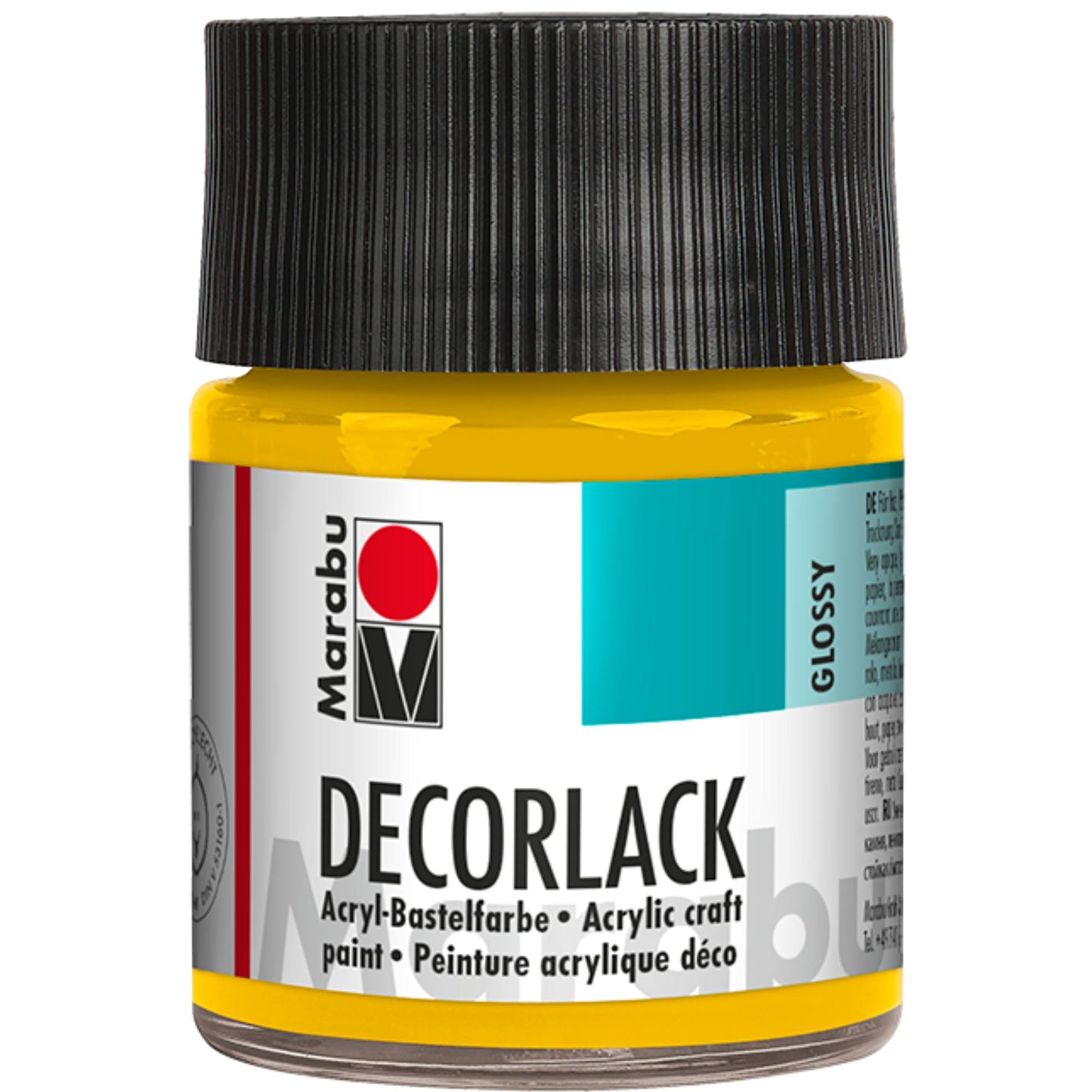Barva Marabu Decorlack Acryl, srednje rumena 021, 50 ml
