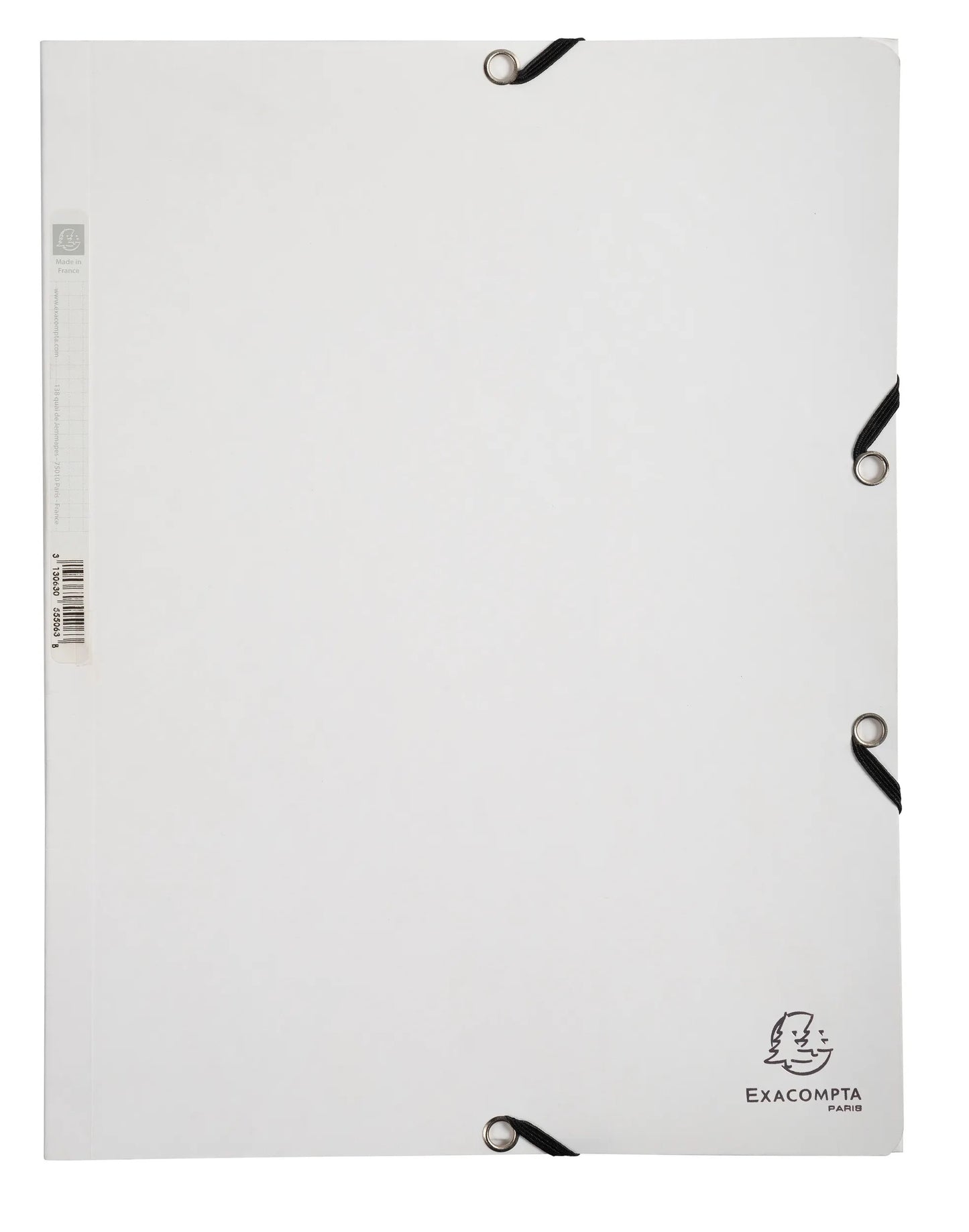 Mapa s klapo in elastiko Exacompta, A4, kartonska, bela