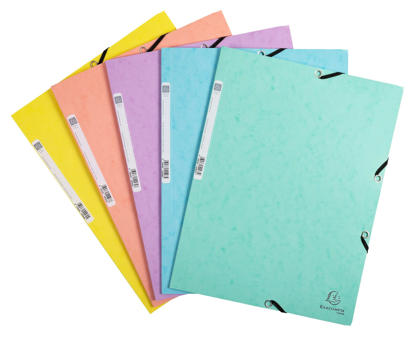 Mapa s klapo in elastiko Exacompta, A4, kartonska, bela