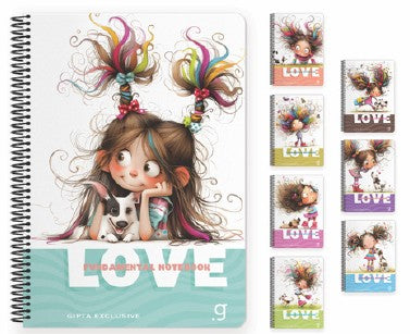 Zvezek A4 Gipta Love Book, črtani, sortirano