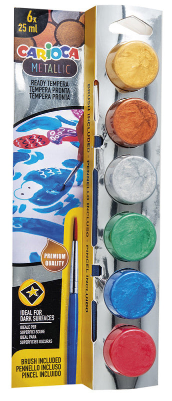 Tempere Carioca Metallic, 6x25 ml