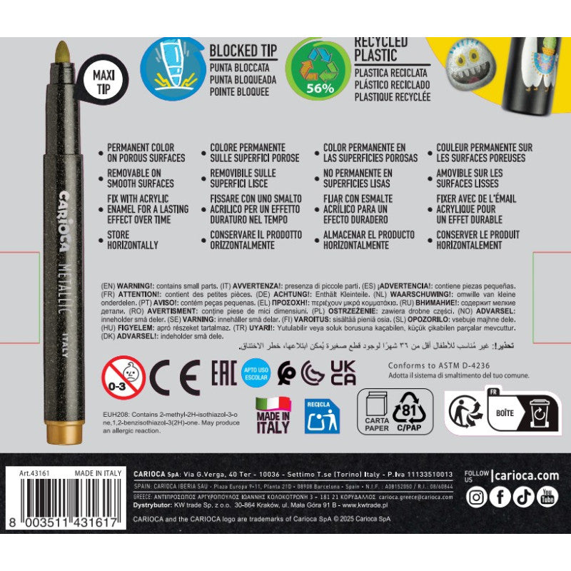 Flomastri Carioca Metallic Jumbo, 6/1