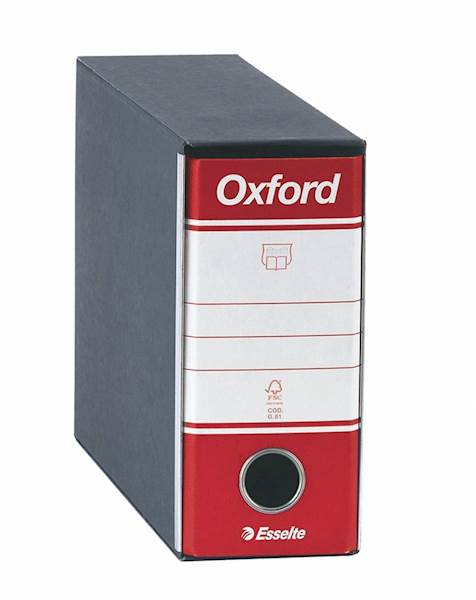 Registrator v škatli A5 Esselte Oxford 80mm, rdeč
