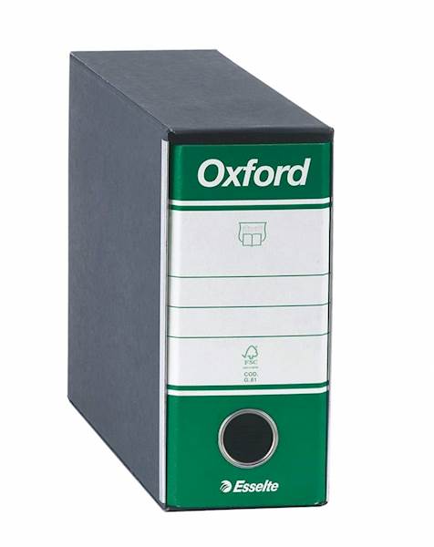 Registrator v škatli A5 Esselte Oxford 80mm, zelen