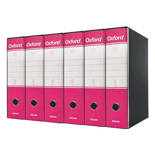 Registrator v škatli Esselte Oxford A4/80mm, roza
