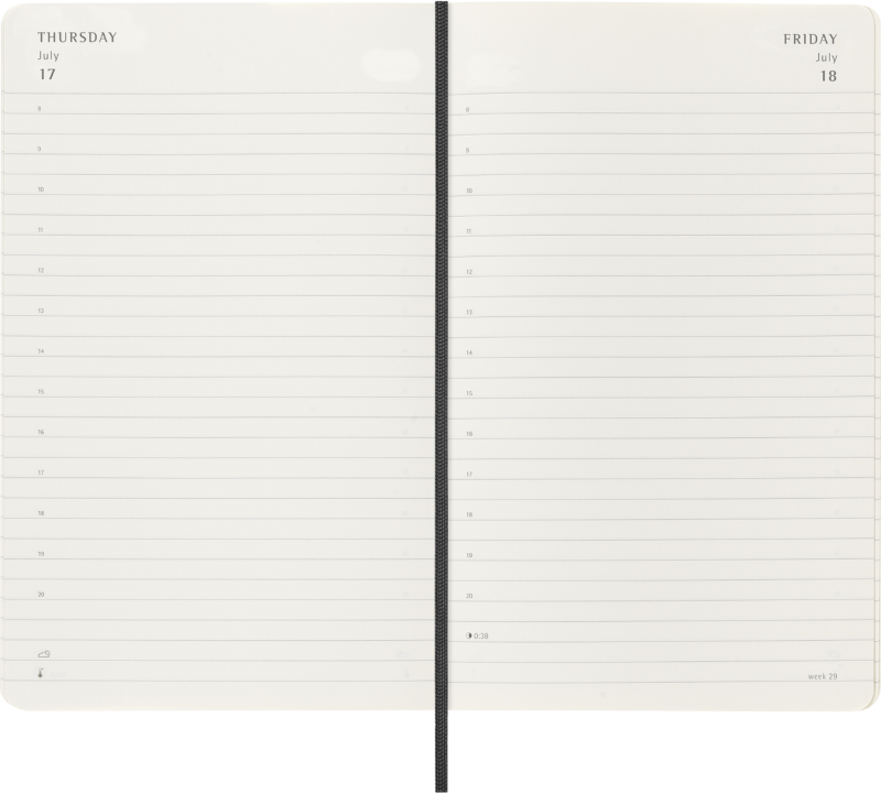 Planer Moleskine 2025/2026, 18-mesečni, large, dnevni, mehke platnice, črn
