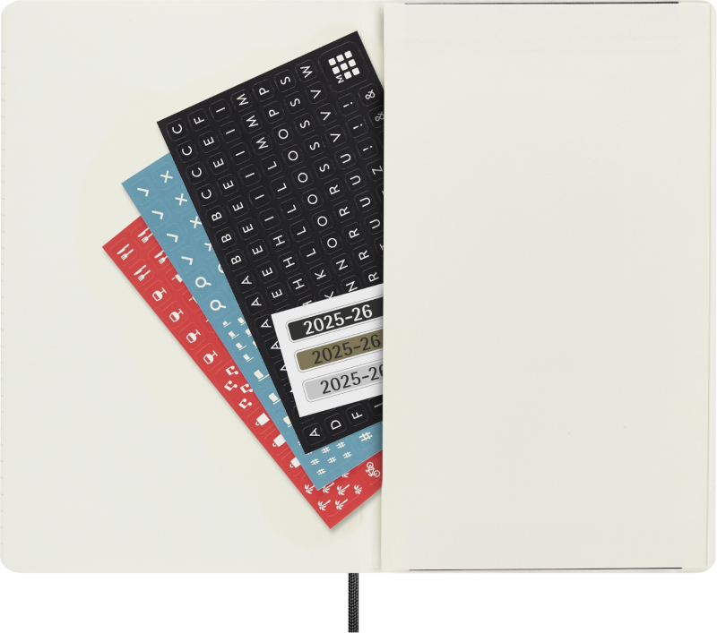 Planer Moleskine 2025/2026, 18-mesečni, large, dnevni, mehke platnice, črn