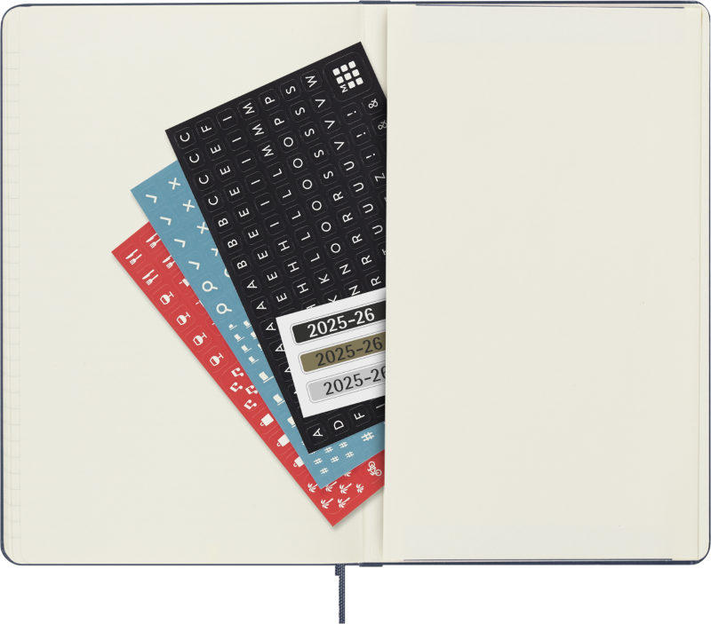Planer Moleskine 2025/2026, 18-mesečni, large, tedenski, trde platnice, moder
