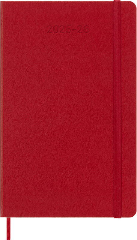 Planer Moleskine 2025/2026, 18-mesečni, large, tedenski, trde platnice, rdeč