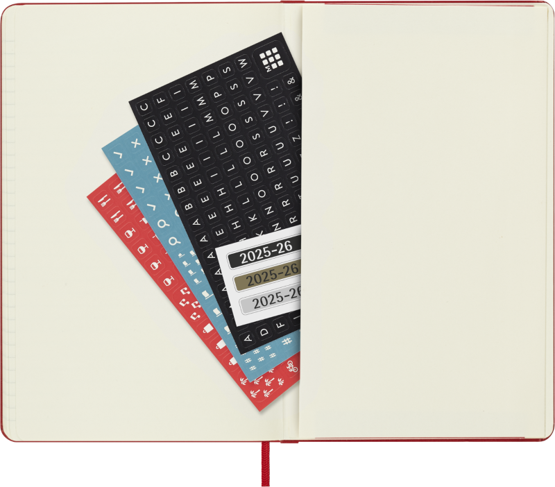Planer Moleskine 2025/2026, 18-mesečni, large, tedenski, trde platnice, rdeč