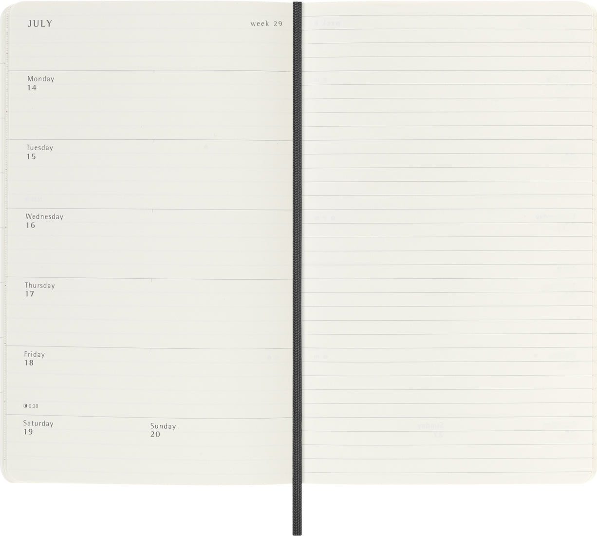 Planer Moleskine 2025/2026, 18-mesečni, large, tedenski, mehke platnice, črn