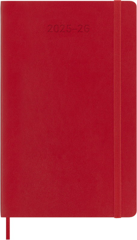 Planer Moleskine 2025/2026, 18-mesečni, large, tedenski, mehke platnice, rdeč