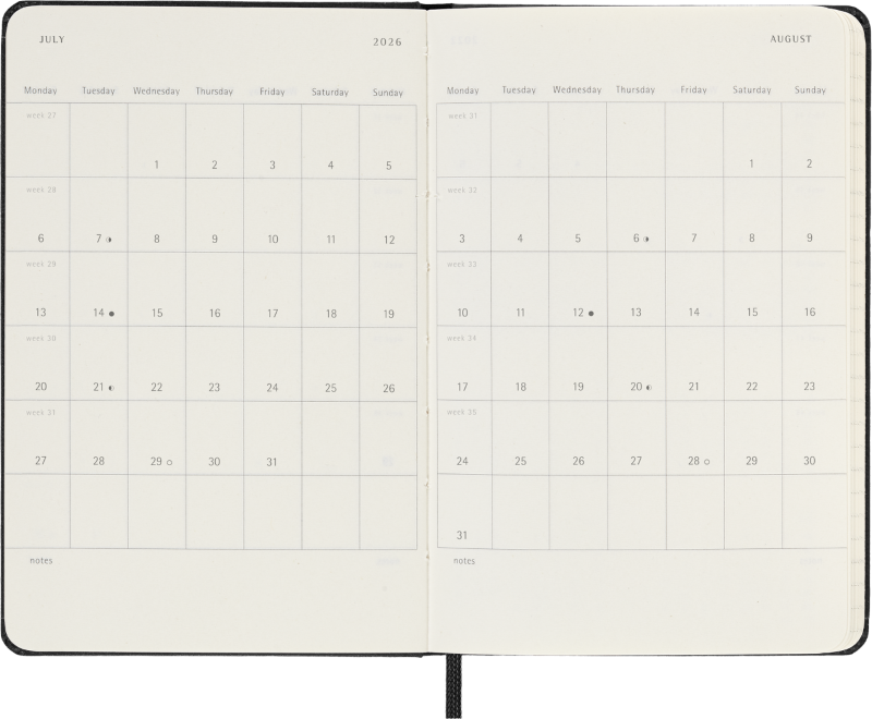 Moleskine 2026 18 Month Weekly Pocket Hardcover Diary