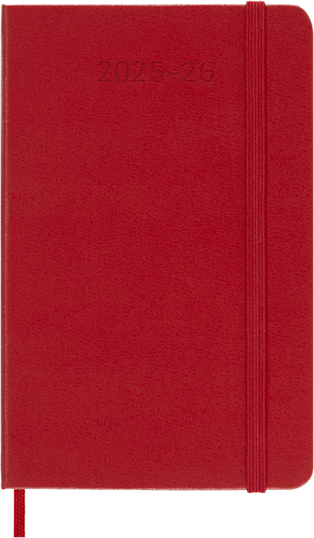 Planer Moleskine 2025/2026, 18-mesečni, pocket, tedenski, trde platnice, rdeč
