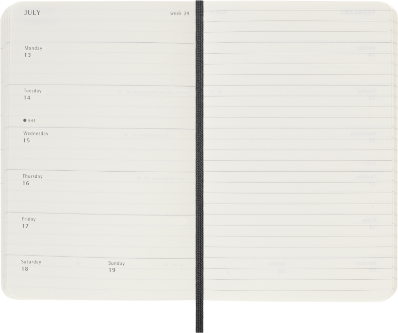 Planer Moleskine 2025/2026, 18-mesečni, pocket, tedenski, mehke platnice, črn