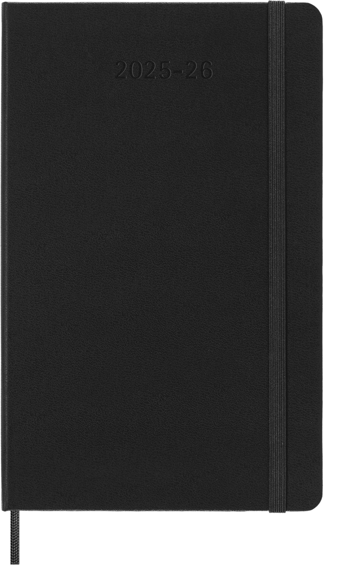 Planer Moleskine 2025/2026, 18-mesečni, large, tedenski, trde platnice, črn