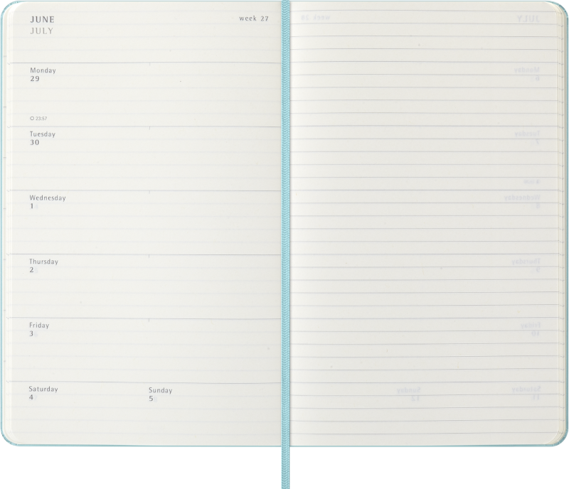 Planer Moleskine 2025/2026, 18-mesečni, large, tedenski, trde platnice, svetlo moder
