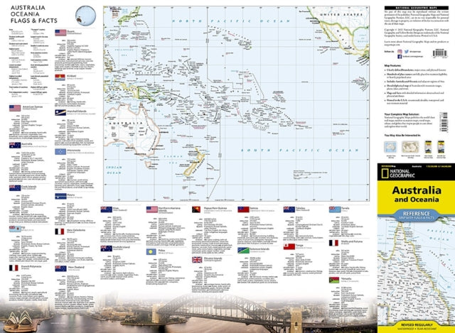 National Geographic Australia and Oceania Map (Folded with Flags and Facts)