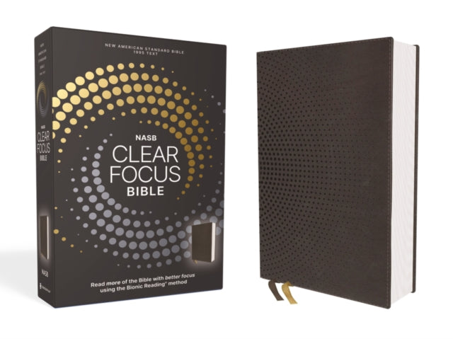 NASB, Clear Focus Bible, Leathersoft, Charcoal Brown