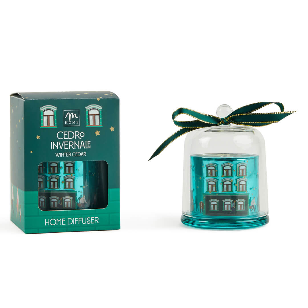 Sveča Zvonček, s steklenim pokrovom, modra